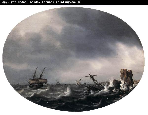 VLIEGER, Simon de Stormy Sea ewt